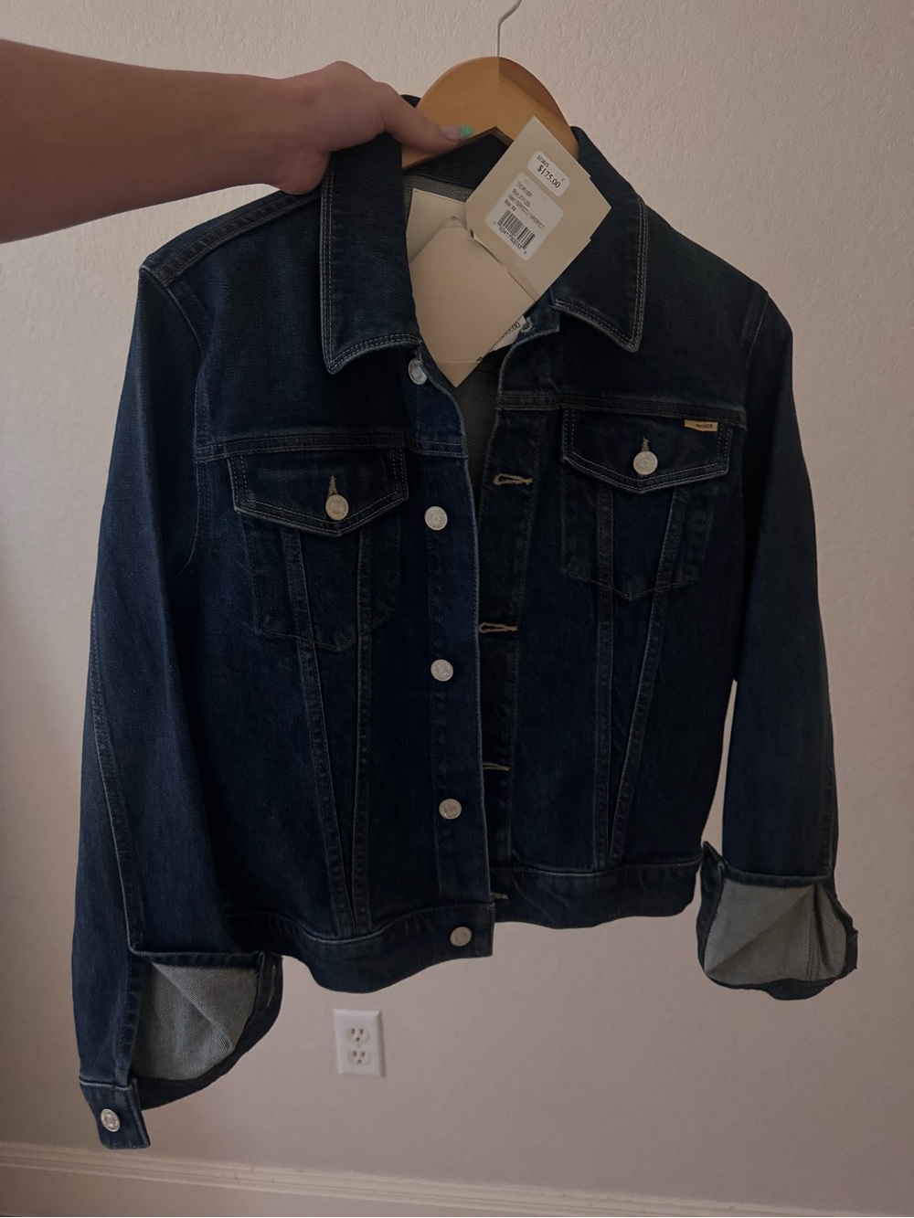 MOTHER Dark Indigo Denim Trucker Jacket